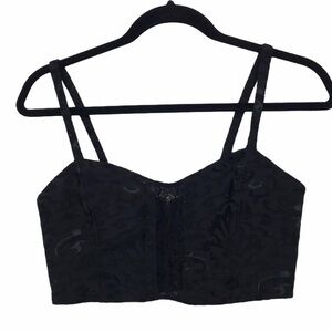 Pins And Needles Black Crop Sleeveless Bustier Top